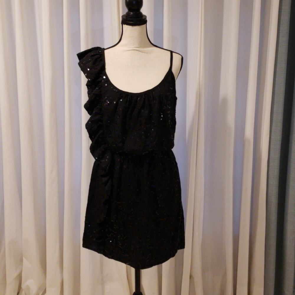Black sequin mini dress